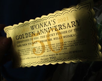 50th Anniversary Chocolate Factory Golden Ticket (Set of 12)