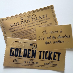 Chocolate Factory Golden Tickets (set of 3)