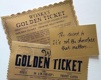 Chocolate Factory Golden Tickets (set of 3)