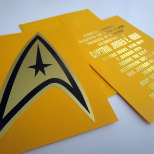 Sci Fi Insignia Gold Foil Custom Greeting Card Yellow