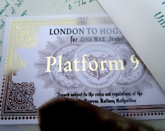 100 Wizarding School Train Tickets - Gold Foiled Metallic