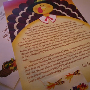 Carta de Tom Turquía para Acción de Gracias