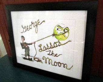 George Lassos the Moon Reproduction Art Print - Christmas Gift
