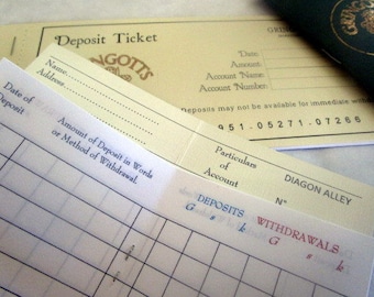 Wizarding  Bank Book & Deposit Slips