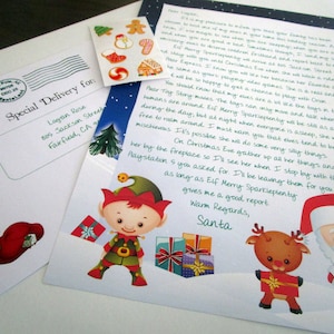 Carta do Elfo Mágico personalizada com carimbo do Pólo Norte