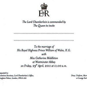 William & Kate Royal Wedding Invitation Souvenir Reproduction image 4