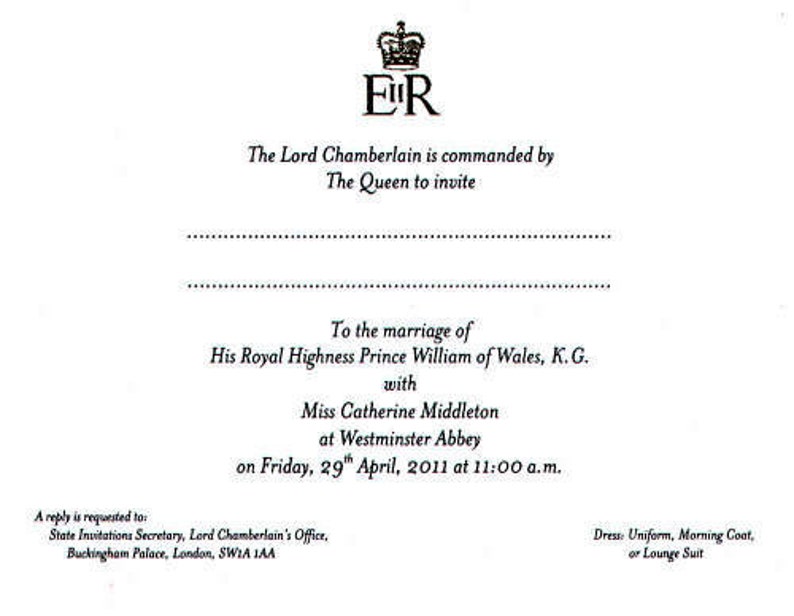 William & Kate Royal Wedding Invitation Souvenir Reproduction image 4