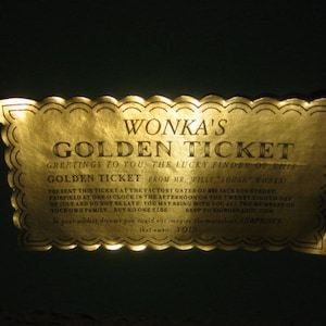 Chocolate Factory Golden Ticket Prop Replica classic image 2