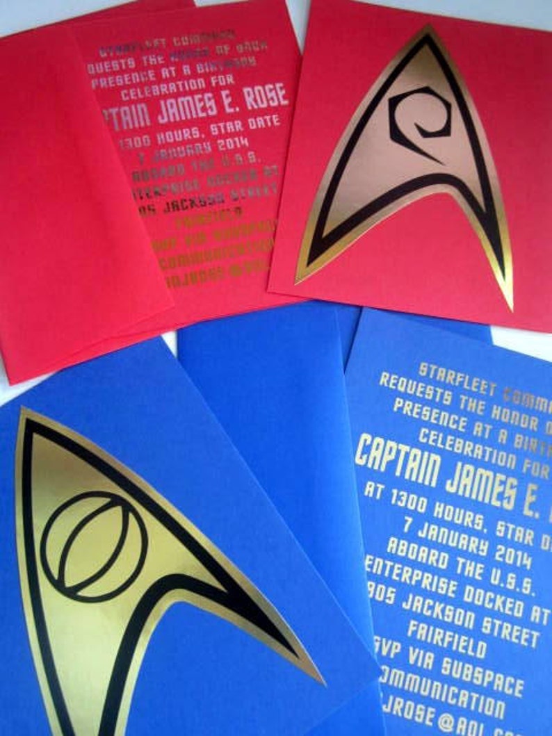 Sci Fi Insignia Gold Foil Custom Greeting Card image 1