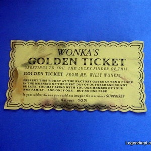 Chocolate Factory Golden Ticket Prop Replica classic image 3