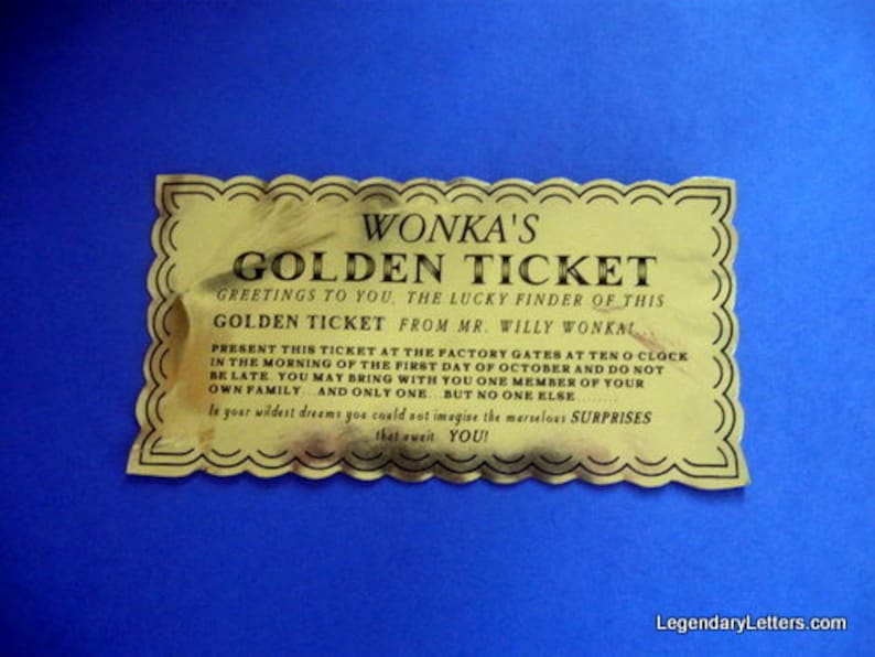 Chocolate Factory Golden Ticket Prop Replica classic image 3