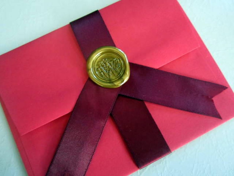 Deluxe Personalized Parchment Letter in Red Envelope image 1