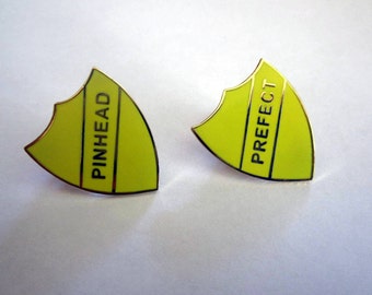 School "Prefect" & "Pinhead" Badges / 1" Enamel Pins