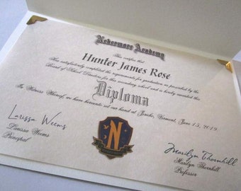 Custom Diploma to any Fictional School 8" x 5"