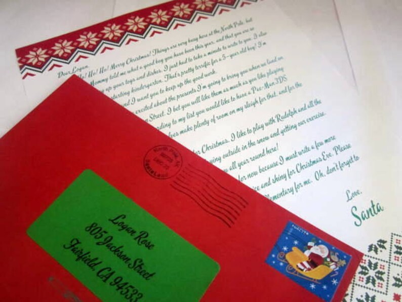 Letter from Santa Claus Personalized with North Pole Postmark image 3