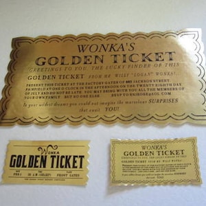 Set von 2 Mini Schokoladenfabrik Golden Tickets für 18" Puppen