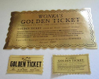 Set of 2 Mini Chocolate Factory Golden Tickets for 18" Dolls
