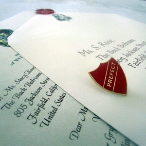 Prefect Letter with both &quot;Prefect&quot; & &quot;Pinhead&quot; Badges Personalized