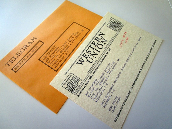 Indiana Jones 1936 Telegram Replica Prop