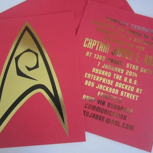 12 inviti sci fi insignia gold foil o salvare le date