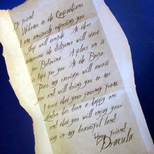 Dracula's Letter to Jonathan Harker Replica Prop Personalized image 2