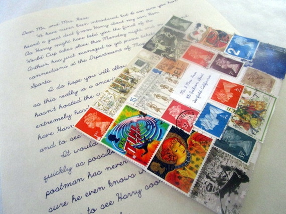 World Cup Invitation Letter covered in stamps