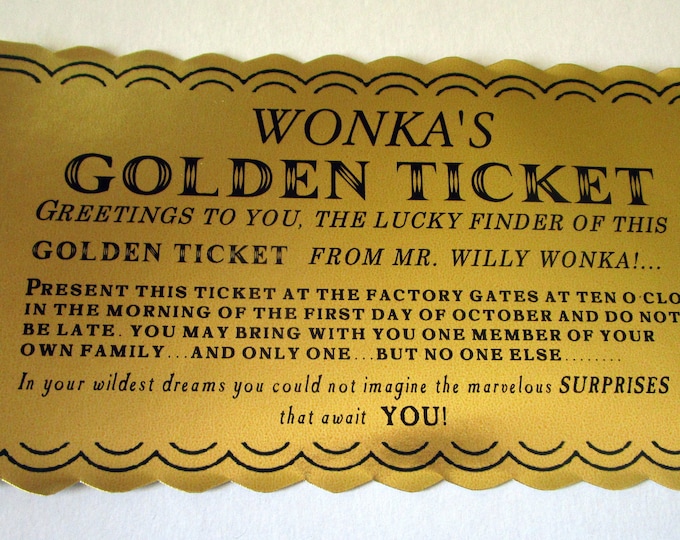 Completely Custom Chocolate Factory Golden Ticket (classic)