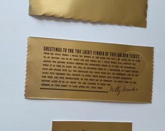 海外紙物　アンティーク　ベルギー　レア　劇場チケット　50枚 チョコレートファクトリー ゴールデンチケット（3枚セット） - Etsy 日本