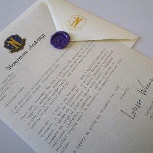 Carta de aceptación o rechazo de Nevermore Academy