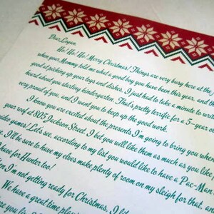 Letter from Santa Claus Personalized with North Pole Postmark image 2