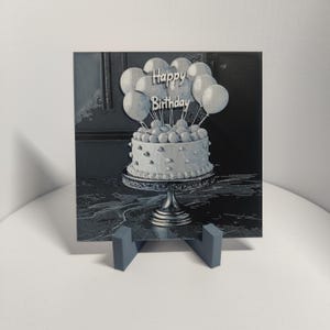 Carte d'anniversaire Pop-Art Portrait Hueforge Technologie Impression 3D Image en relief Cadeau Anniversaire Motif 3