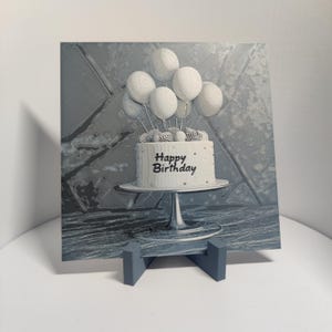 Tarjeta de cumpleaños con retrato pop art, tecnología Hueforge, imagen en relieve impresa en 3D, regalo de cumpleaños, motivo 1
