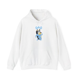 Bluey Dad Hoodie, Bluey Fan, Fathers Day, Gift for dad, New Dad, Cartoon, Family Show, Dog Dad, Bandit, Bingo, Chilli Gift