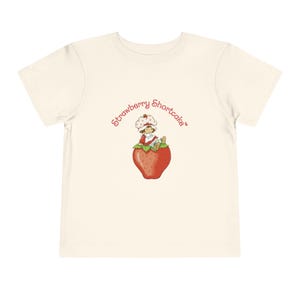 Chemise pour tout-petits Charlotte aux fraises - T-shirt pour enfant dessin animé des années 80, fraise vintage, cadeau pour nouvelle maman, tenue de fête d'anniversaire pour tout-petit