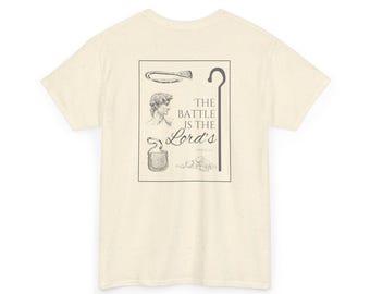 David and Goliath T-Shirt: The Battle is the Lord's, Christian Faith Tee