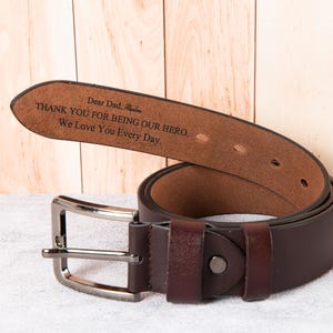 Engraved Men&#39;s Belt,Custom Leather Belt for Dad,Customizable Belt for Him Fun Gift Idea,Fathers Day Gift for Husband, Unique Boyfriend Gift
