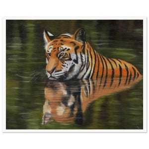 Majestätisch Tiger - Kunst Papier Druck - Wand Dekoration