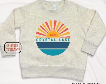 Custom Lake Name Kids Sweatshirt: Personalized Sunrise Pullover ( U13707 )