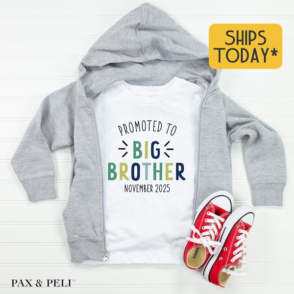 Promoted to Big Brother Shirt: Custom Date Baby Announcement Tee ( F57855 )