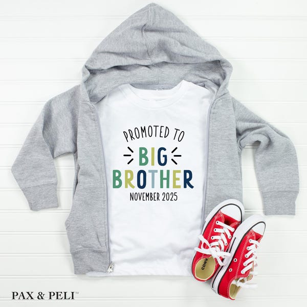 Promoted to Big Brother Shirt: Custom Date Baby Announcement Tee ( F57855 )