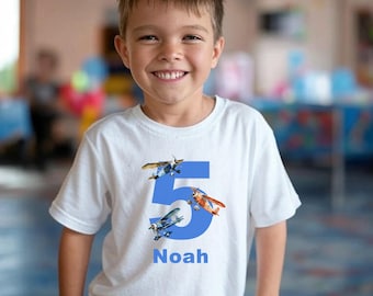 Custom Airplane Birthday Tee: Personalized Kids Party Outfit ( C36420 )