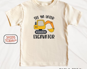Excavator Kids T-Shirt: Funny Construction Truck Tee  ( V15066 )
