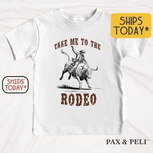 Take Me to the Rodeo Kids T-Shirt, Bull Rider Design, Western Cowboy Toddler Shirt, Country Rodeo Outfit ( Y16401 )