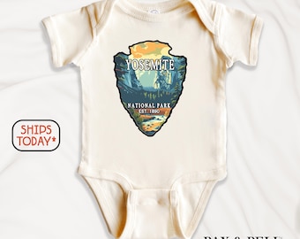 Monos para amantes de la naturaleza, marca Outdoor Lovers Onesies®, mono de bebé del Parque Nacional de Yosemite, conjunto para vacaciones en California (N75564)