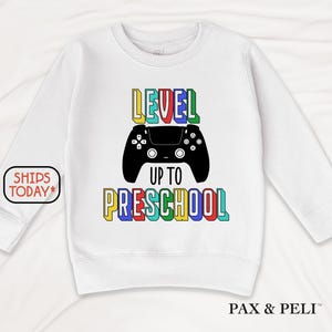Custom Gamer Sweatshirt for Preschool Kids, Level Up Graphic Pullover, Fun School Wear ( S11695 )