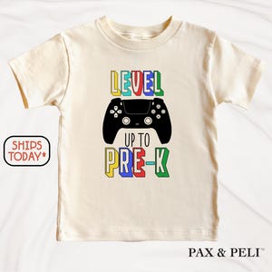 Video Game Preschool Shirt, Leveling Up to Preschool Tee for Boys or Girls, Fun School Outfit ( S11691 )
