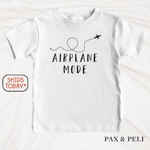 Camiseta infantil "Travel Day", con gráfico de "Modo Avión", divertida para bebés (V15081) imagen 1