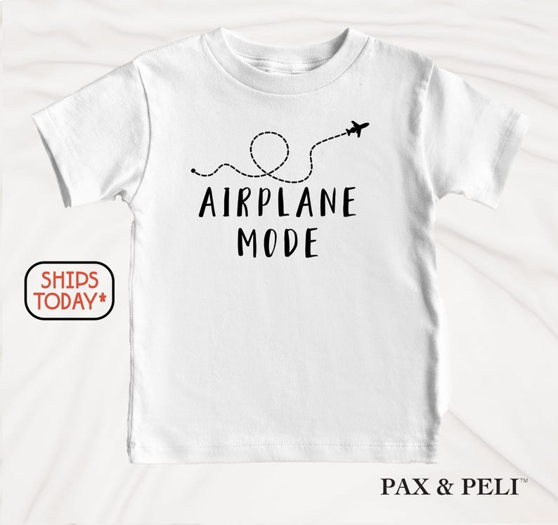 Camiseta infantil "Travel Day", con gráfico de "Modo Avión", divertida para bebés (V15081) imagen 1