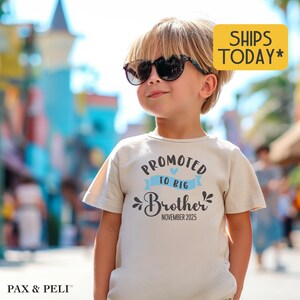 Promoted To Big Brother T-Shirt, Custom Due Date Shirt for Big Brother, Baby Announcement Graphic Tee  ( F57857 )