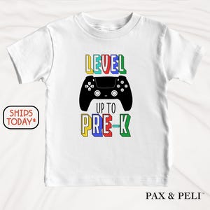 Level Up to Preschool T-Shirt, Gamer Back to School Shirt for Kids, First Day of Preschool Tee ( S11691 )